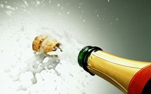 champagne cork popping