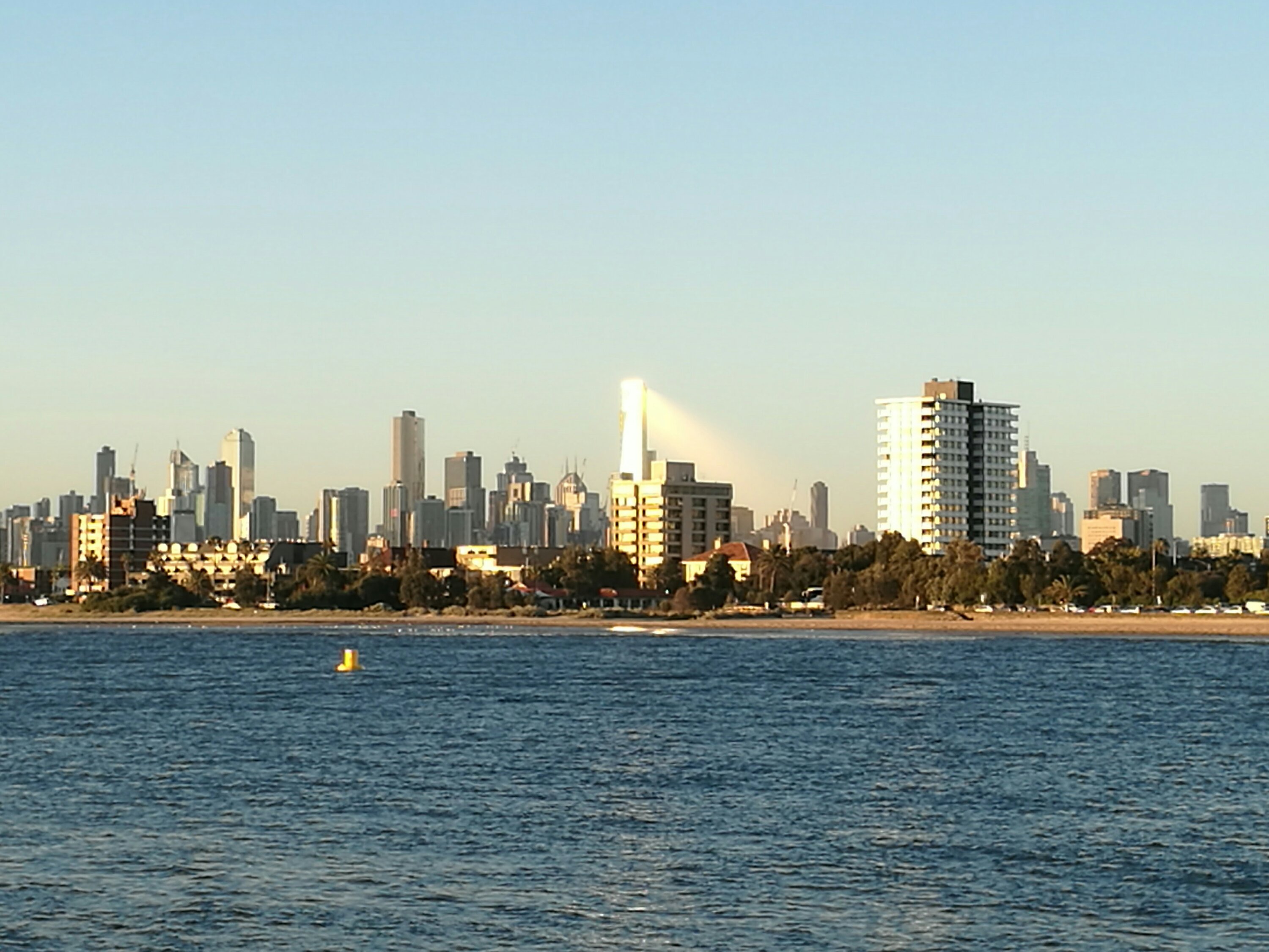 Melbourne viewed from St Kilda at Sunset