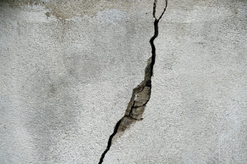 Crack in a concrete wall
